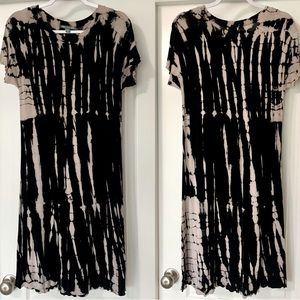 Black Tan Tie-dye Dress S Boutique